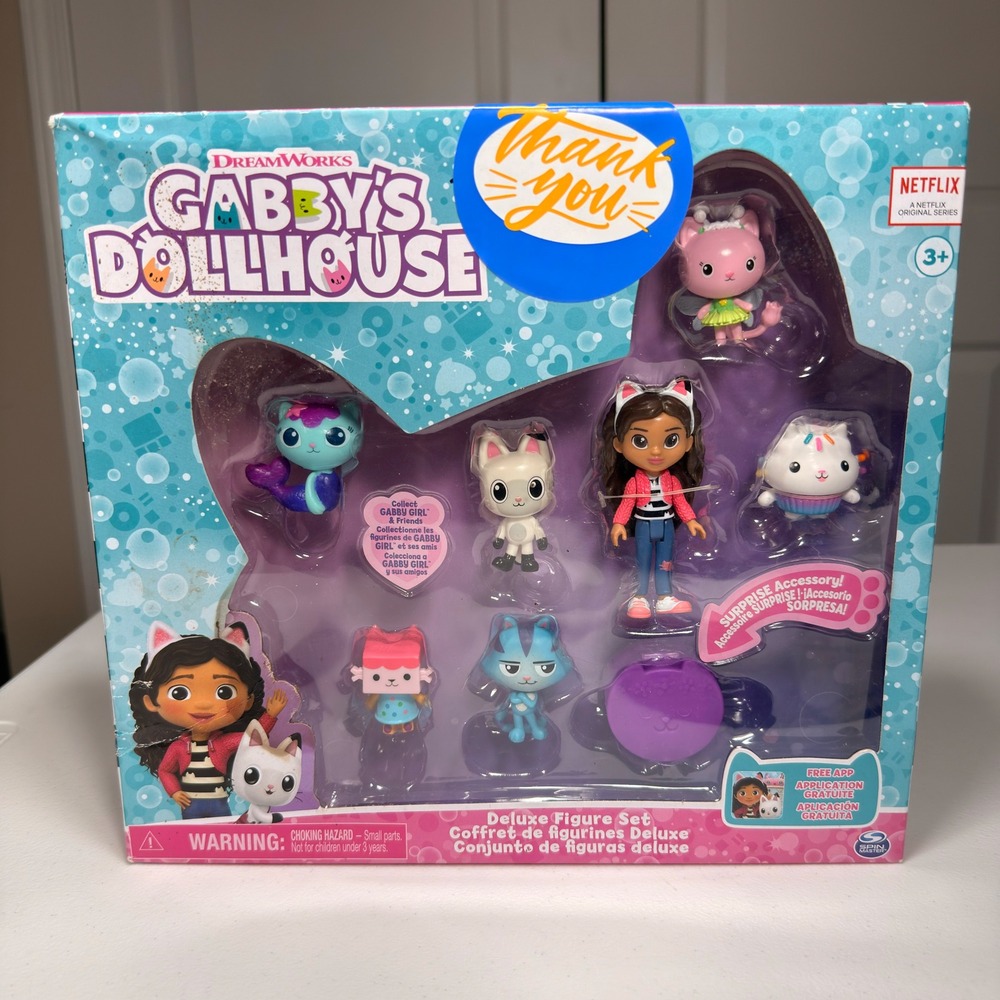 Gabby's Dollhouse Deluxe Figure Set 7 Toy Figures Surprise Accessory New Box